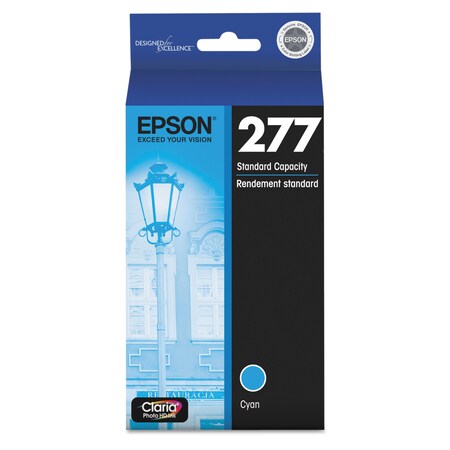 Epson T277220S (277) Claria Ink, 360 Page-Yield, Cyan T277220-S
